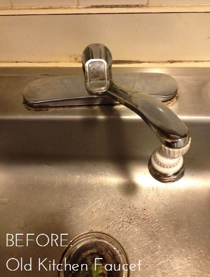 Before old kitchen faucet